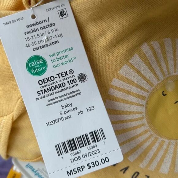 Carters Baby Newborn Onesie Set of 5 - Picture 3 of 3